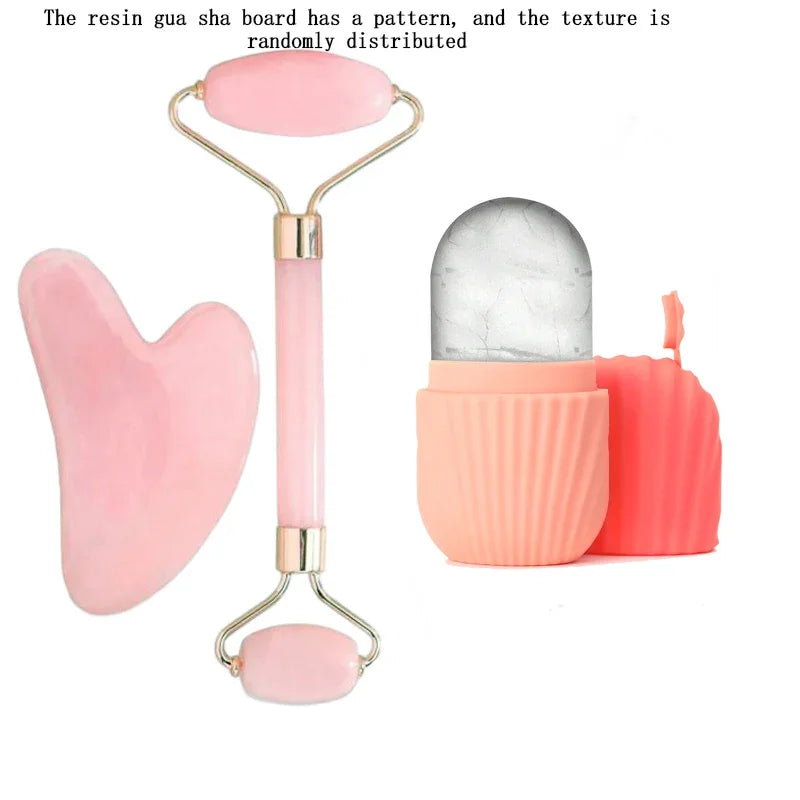 Ice Face Roller & Gua Sha Set – Reduce Puffiness & Sculpt Your Face