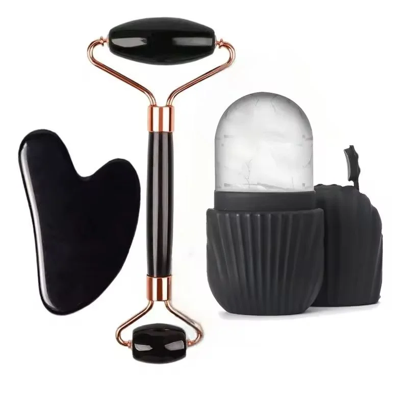 Ice Face Roller & Gua Sha Set – Reduce Puffiness & Sculpt Your Face